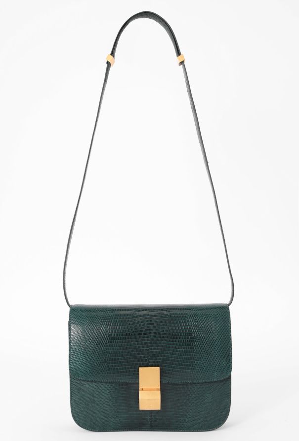 Céline Green Classic Box Lizard Bag - 1