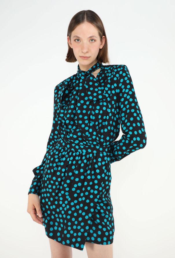Saint Laurent 2020 Silk Polka Dot Dress - 1
