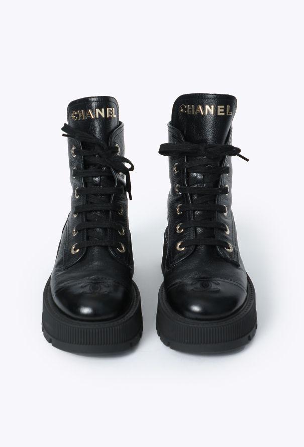 Chanel 2023 Logo Combat Boots - 2