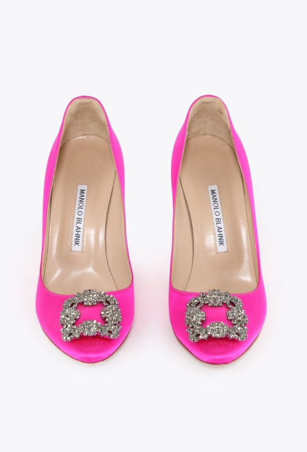 Manolo Blahnik Hangisi 105 Embellished Satin Pumps - 3