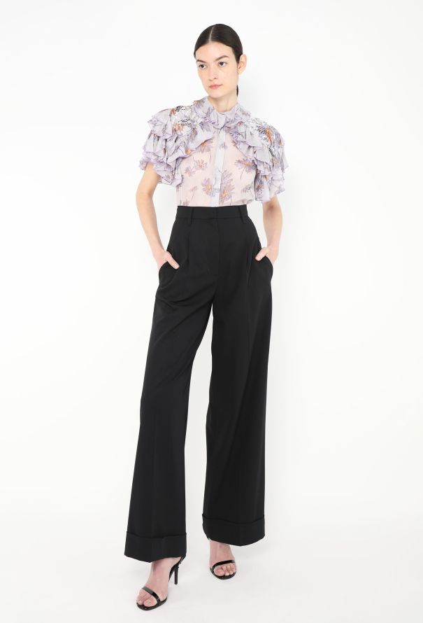 Rodarte S/S 2017 Ruffled Silk Blouse - 5