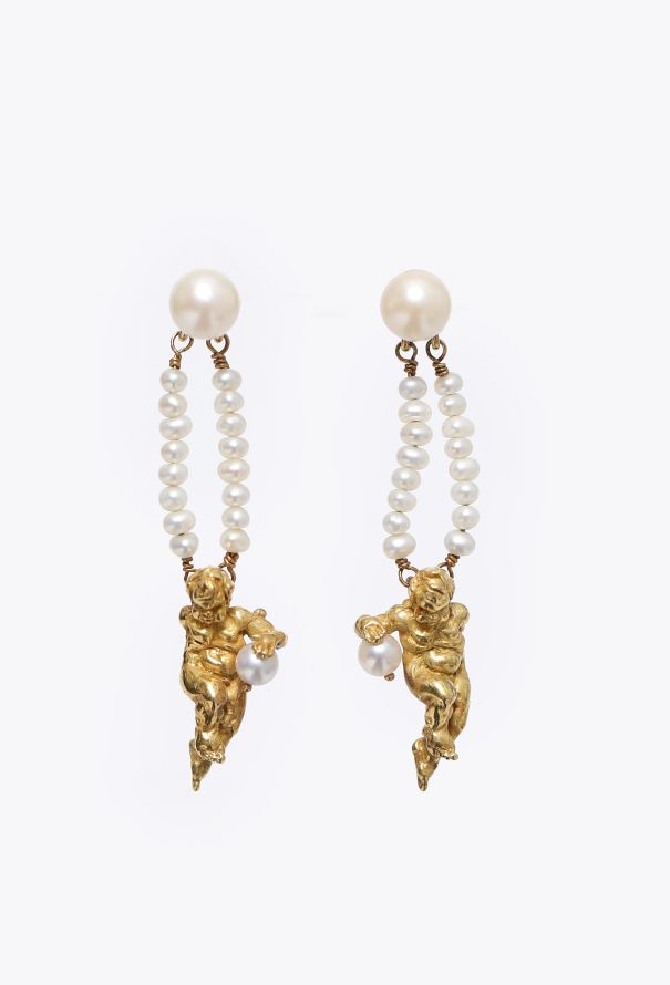 Modern Fine Jewelry Germano Gioielleria 18k Yellow Gold & Pearl Earrings - 3 Modern Fine Jewelry Germano Gioielleria 18k Yellow Gold & Pearl Earrings - 3