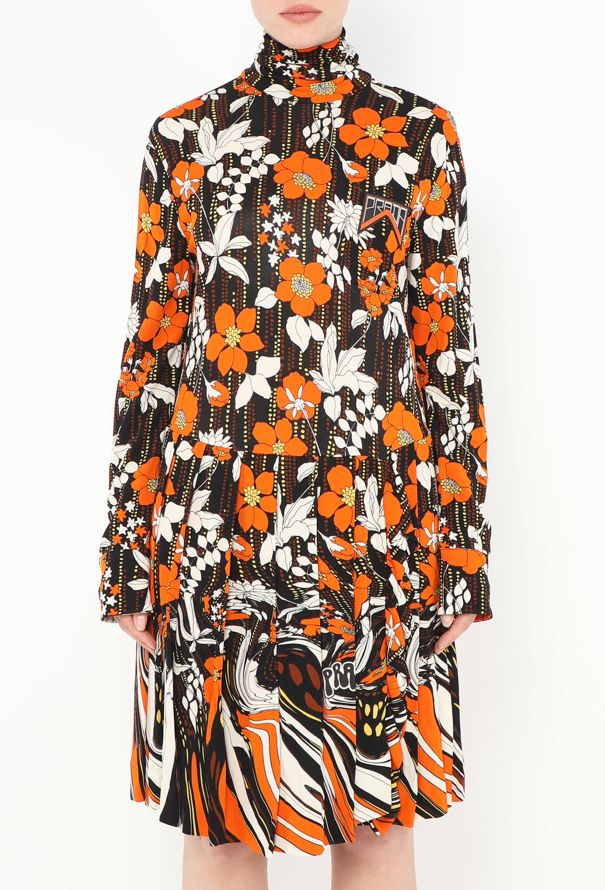 Prada Resort 2019 Pleated Floral Dress - 3 Prada Resort 2019 Pleated Floral Dress - 3