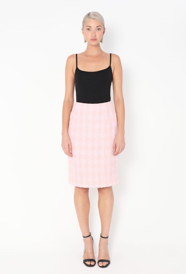Chanel 1996 Frayed Houndstooth 'CC' Skirt - 3 Chanel 1996 Frayed Houndstooth 'CC' Skirt - 3