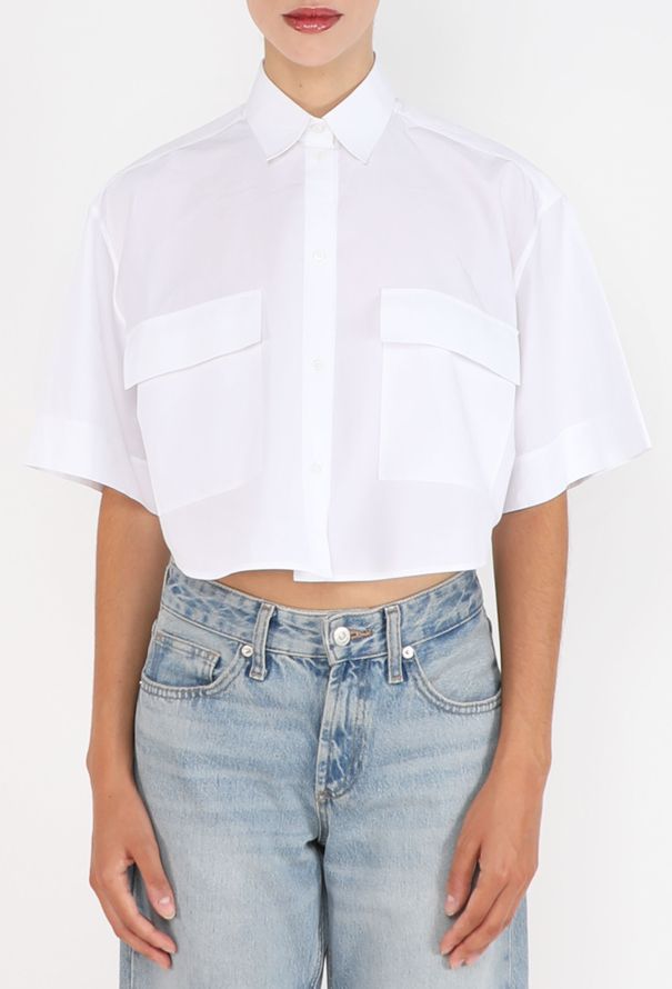 Alaïa Re-Edition '86 Cropped Cotton Shirt - 3