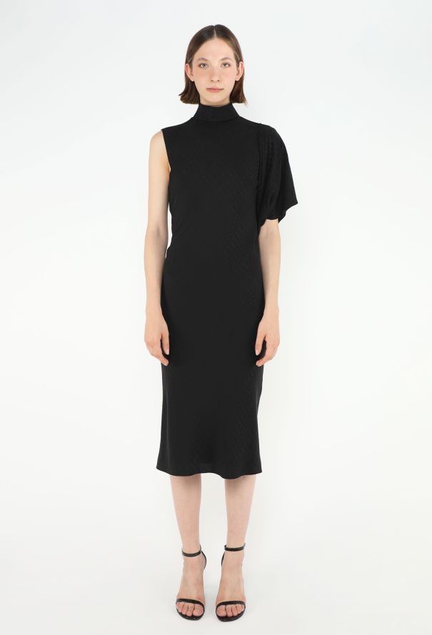 Céline 2022 Monogram Draped Silk Dress - 4 Céline 2022 Monogram Draped Silk Dress - 4