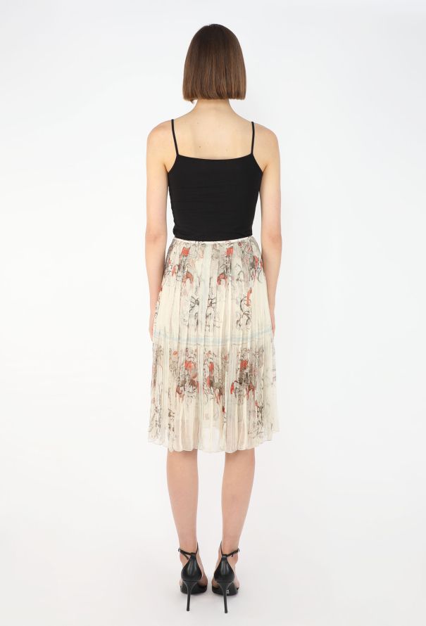 Hermès 2009 'Finish' Printed Chiffon Skirt - 5