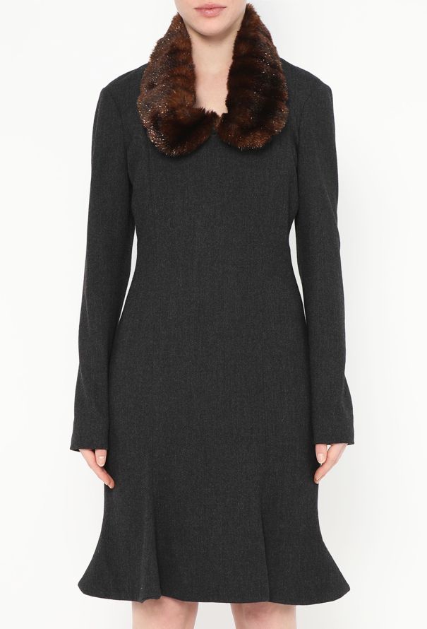 Vivienne Westwood F/W 1994 Fluted Fur Collar Dress - 3 Vivienne Westwood F/W 1994 Fluted Fur Collar Dress - 3