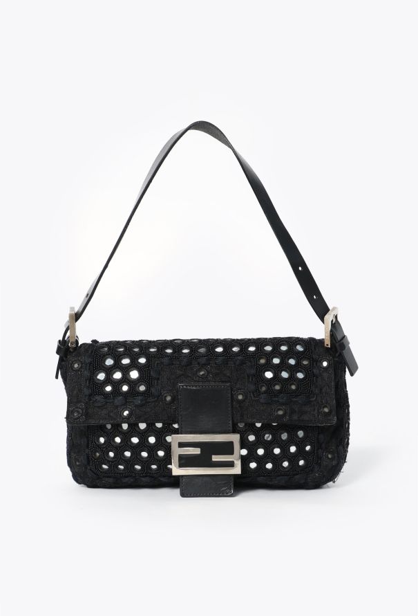Fendi RARE Vintage Mirror Beaded Baguette Bag - 1
