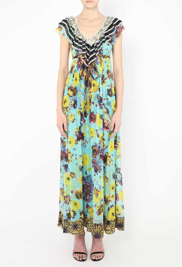 Jean Paul Gaultier Floral Lace Trim Maxi Dress - 3 Jean Paul Gaultier Floral Lace Trim Maxi Dress - 3
