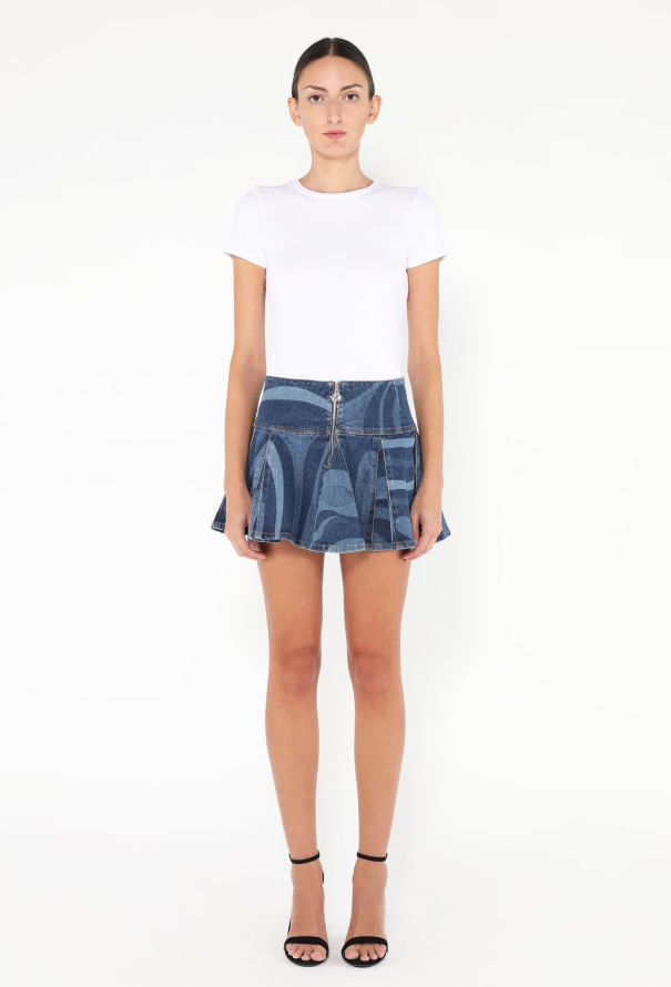 Emilio Pucci Marmo Pleated Denim Skirt, 2024 - 1