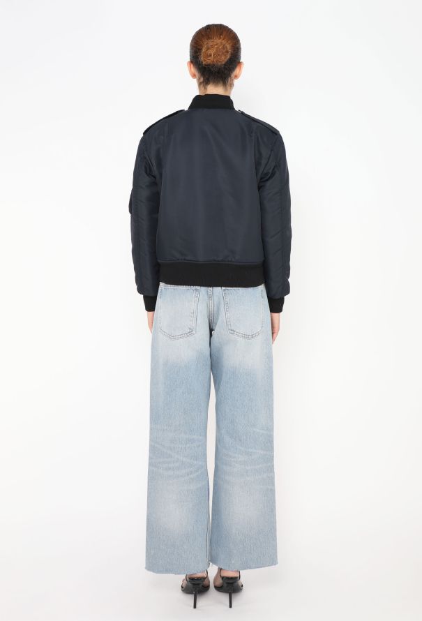 Saint Laurent F/W 2015 Navy Bomber Jacket - 6