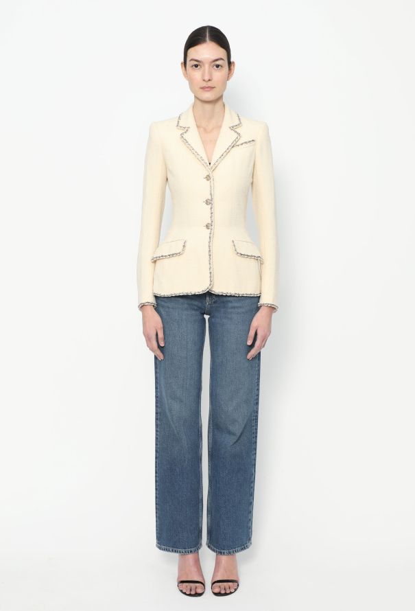 Chanel Lamé Trim Bouclé Jacket - 2