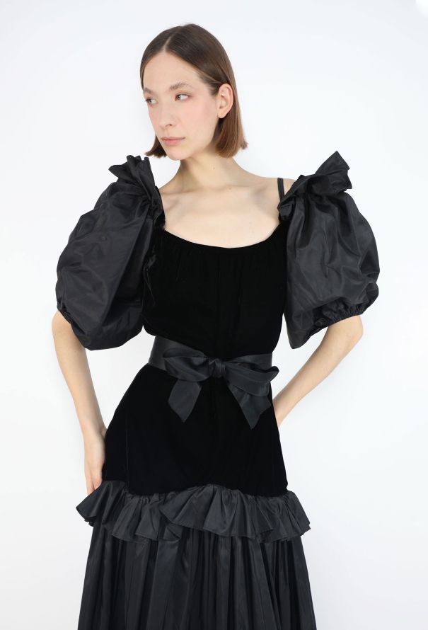 Saint Laurent Collector F/W 1982 Taffeta Velvet Gown - 3