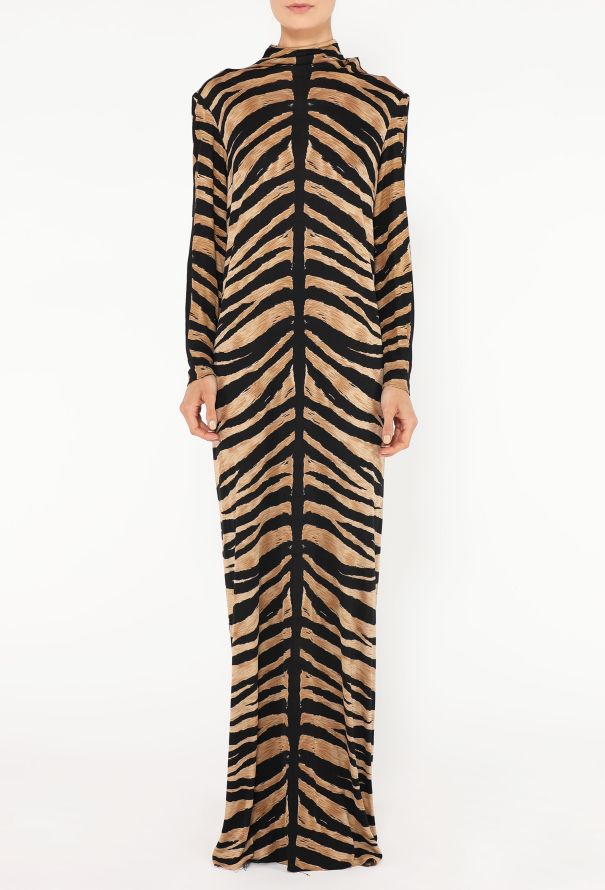 '70s Tiger Printed Overlay Dress - 5