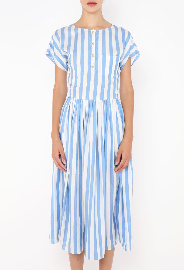 Céline Striped Silk Triomphe Dress - 3
