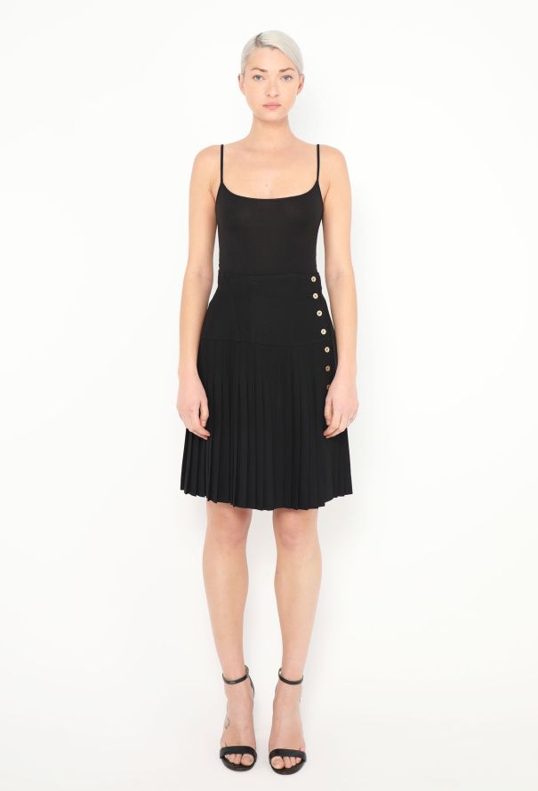 Chanel '90s Pleated Button Skirt - 1