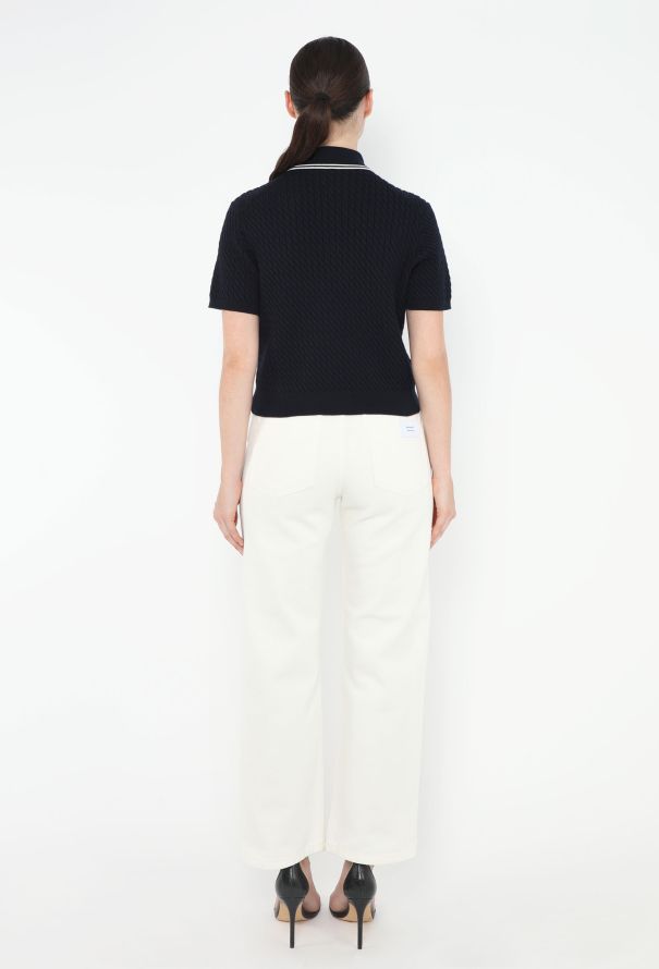 Miu Miu 2022 Cable-Knit Polo Top - 4