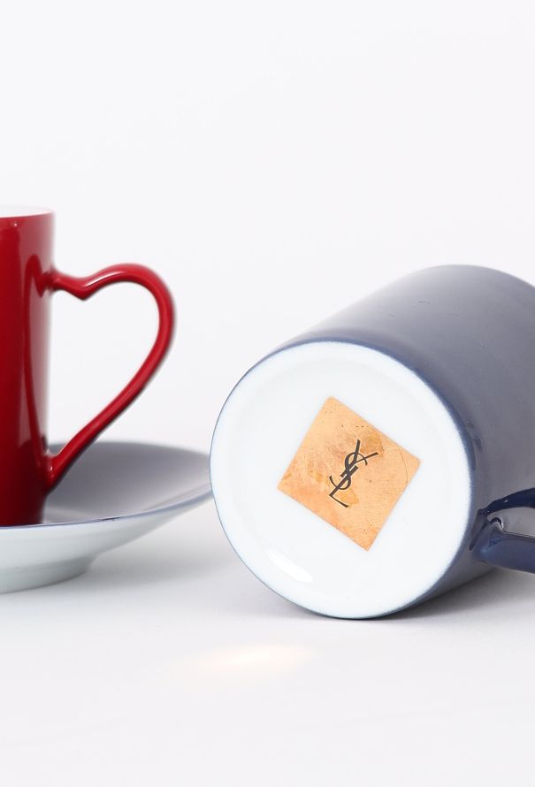 Saint Laurent Vintage Porcelain Heart Espresso Set - 6 Saint Laurent Vintage Porcelain Heart Espresso Set - 6