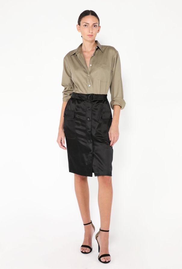 Saint Laurent 2024 Silk Cargo Skirt - 4
