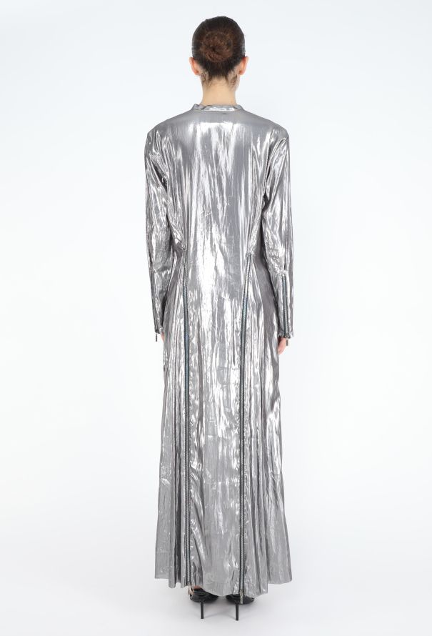 Issey Miyake 1996 Metallic Lamé Maxi Gown - 5