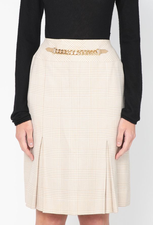 Céline Vintage Houndstooth Chainlink Skirt - 3
