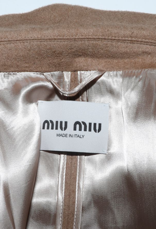 Miu Miu S/S 2022 Camel Logo Coat - 8