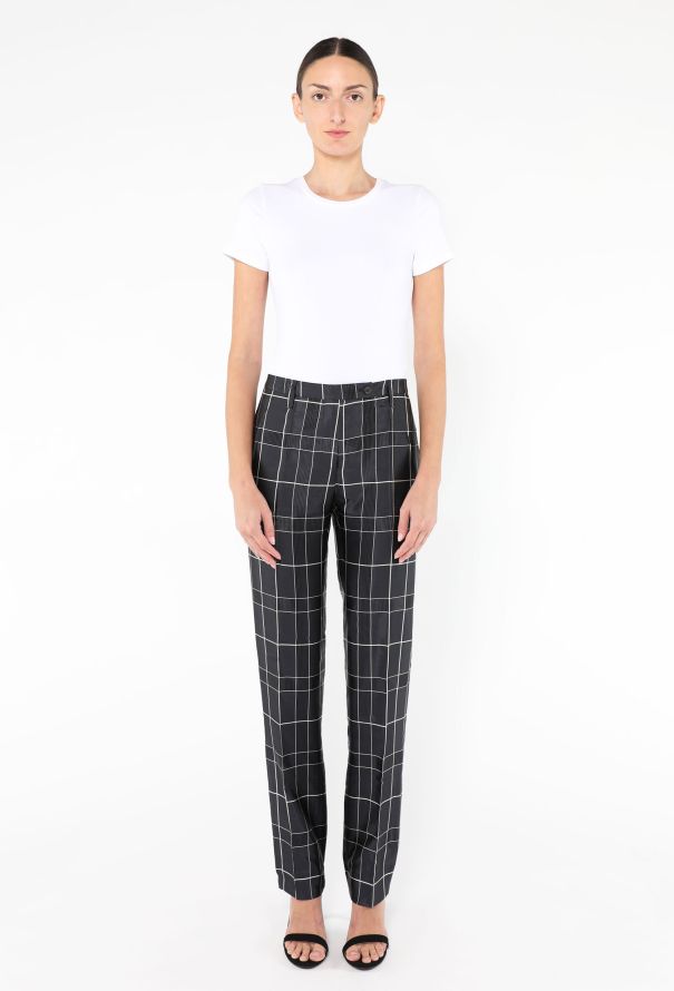 Prada F/W 1997 Checkered Taffeta Trousers - 1