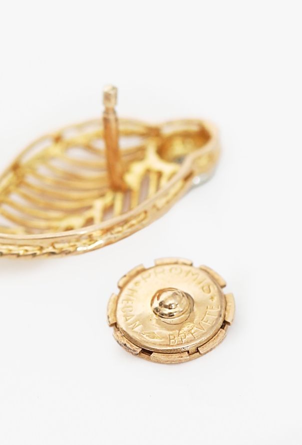 Vintage Fine Jewelry 18K Rose Gold Leaf Diamond Earrings - 4