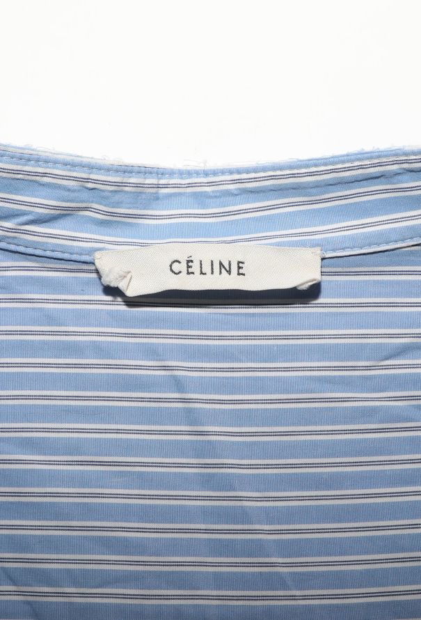 Céline Pinstripe Cotton Tunic Shirt - 5