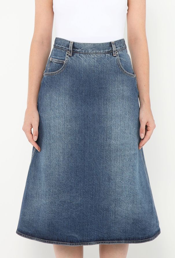 Alaïa 2019 Fluted Denim Skirt - 3