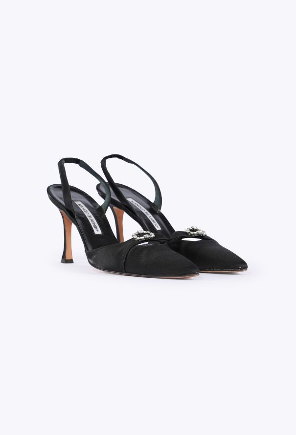 Manolo Blahnik Vintage Embellished Slingback Heels - 3