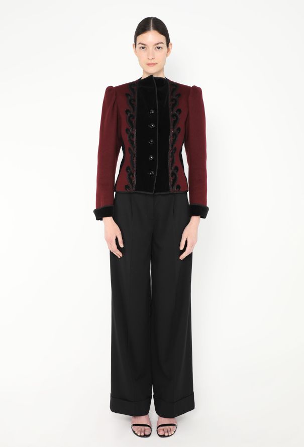 Saint Laurent 1977 Felted Russian Beaded Jacket - 3