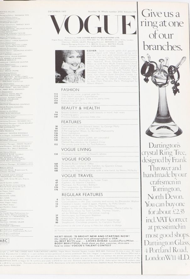 VOGUE UK December 1977 Christmas Issue - 4 VOGUE UK December 1977 Christmas Issue - 4