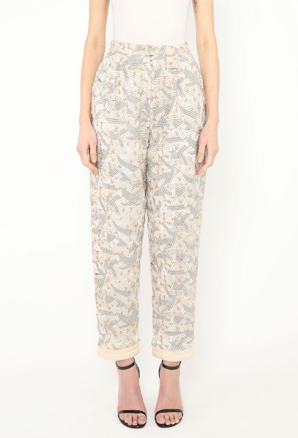 Claude Montana Metallic Patchwork Pants - 2 Claude Montana Metallic Patchwork Pants - 2