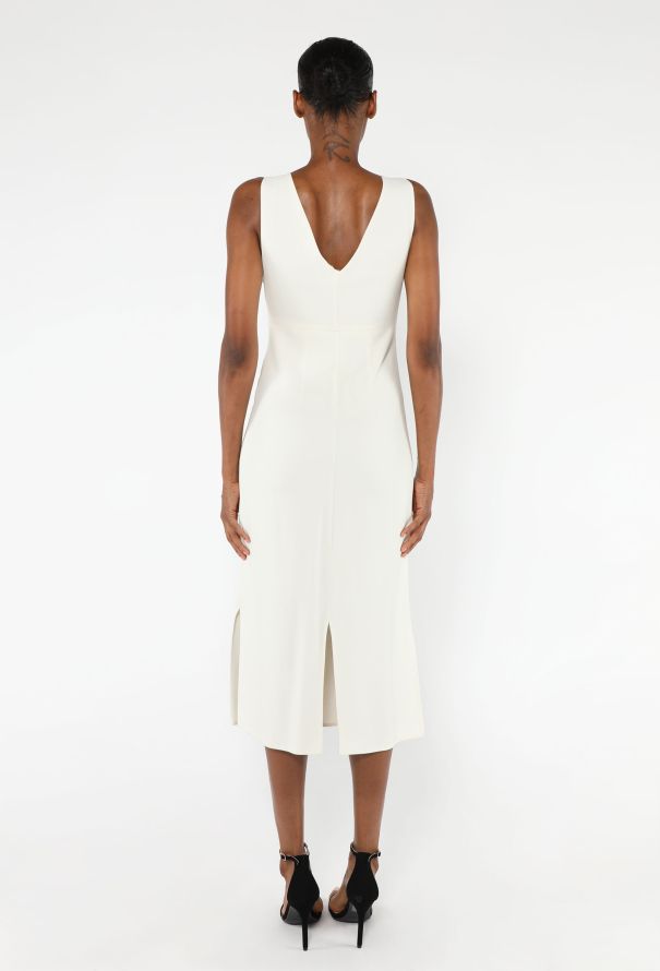 Khaite Crêpe Plunge V-Neck Dress - 4