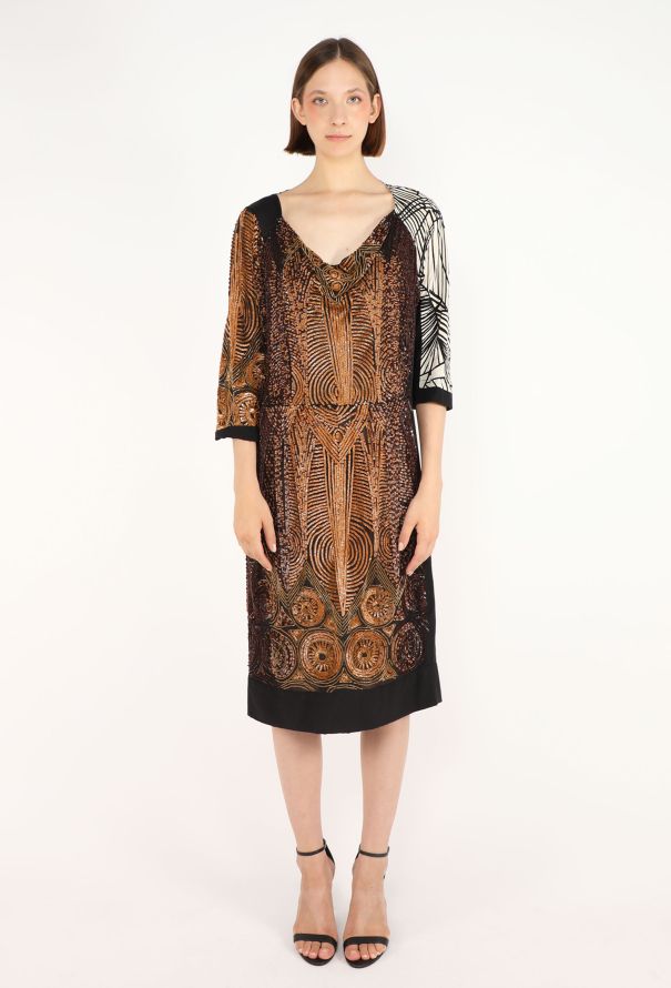 Dries Van Noten Sequin Embroidered Silk Dress - 2