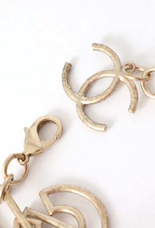 Chanel Hammered Logo Charm Bracelet - 5 Chanel Hammered Logo Charm Bracelet - 5