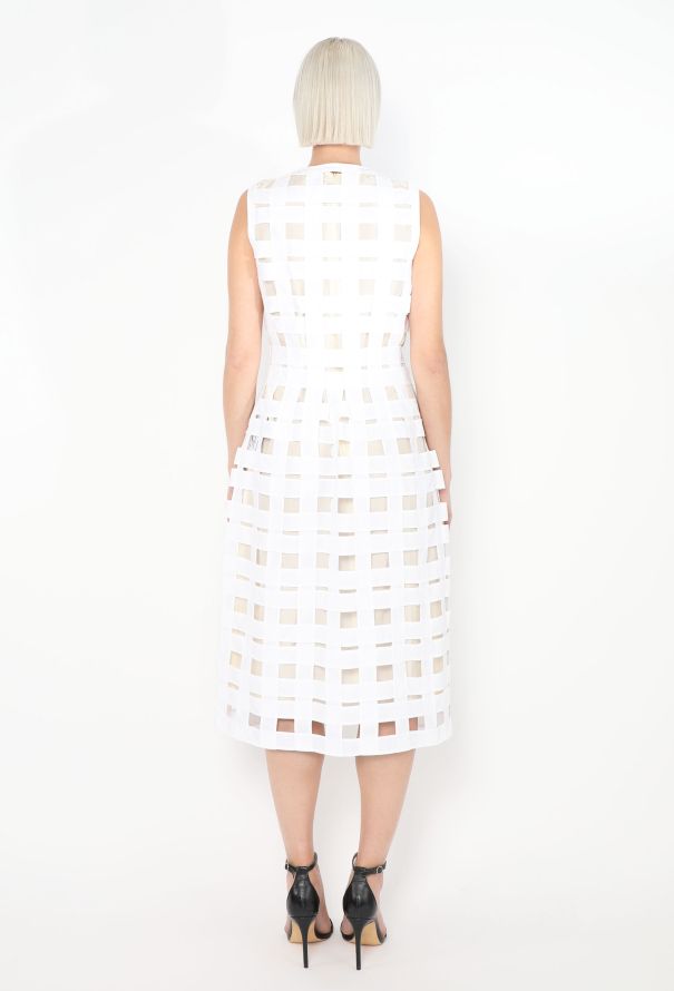 Céline 2015 Cage Overlay Cotton Dress - 4 Céline 2015 Cage Overlay Cotton Dress - 4