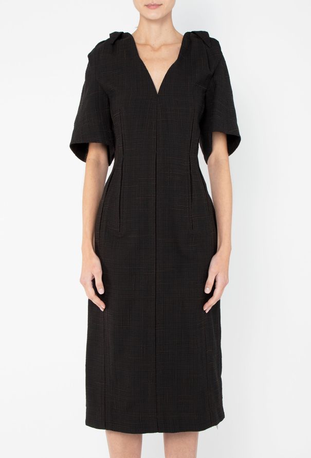 Bottega Veneta F/W 2023 Cinched Shoulder Bow Dress - 3