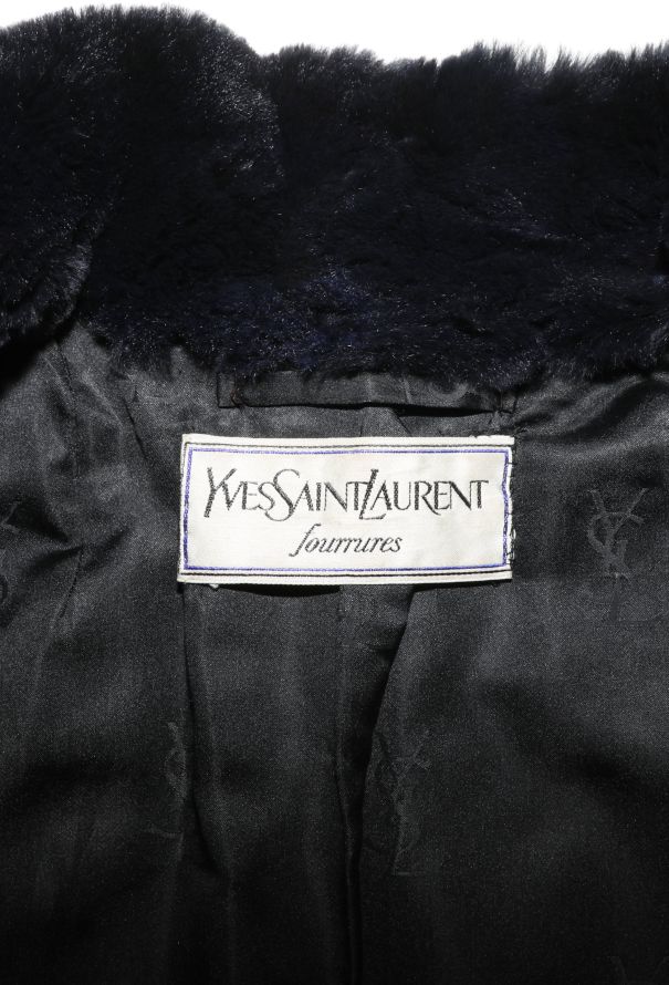 Saint Laurent Vintage Midnight Shearling Fur Coat - 7