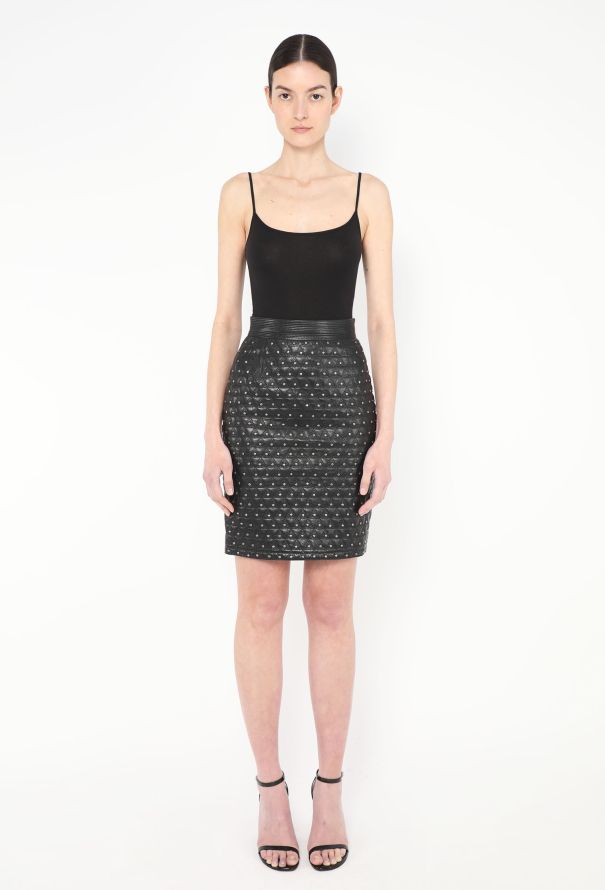 Gianni Versace F/W 1989 Studded Leather Skirt - 3 Gianni Versace F/W 1989 Studded Leather Skirt - 3