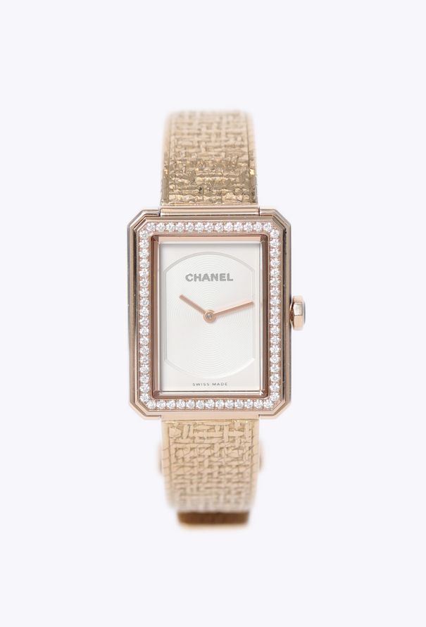 Chanel 2023 Boy-Friend Tweed 18K Gold & Diamonds Watch - 1