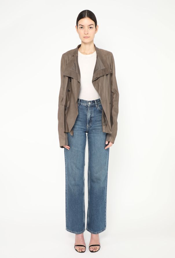 Rick Owens Asymmetrical Calfskin Jacket - 1
