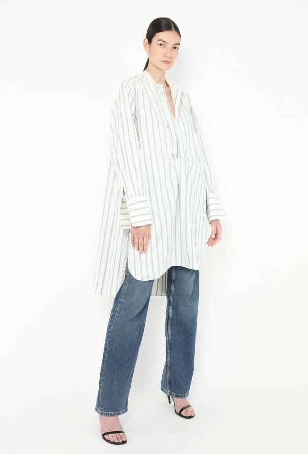 Oversized Striped Cotton Tunic - 4 Oversized Striped Cotton Tunic - 4