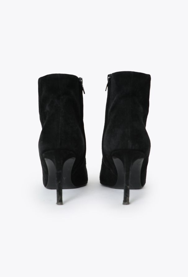 Saint Laurent Suede Stiletto Ankle Boots - 4