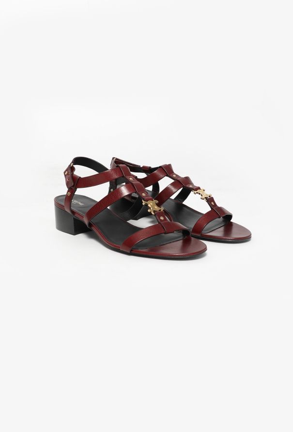 サンダル・ミュール Cecile 25 Sandals - Carel - Leather - Burgundy Celine Sandals Size 36 EU