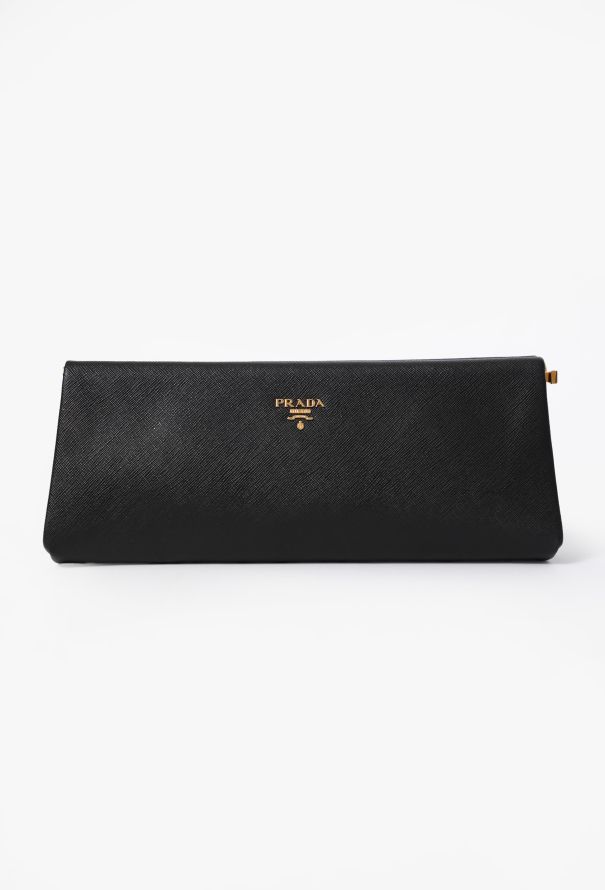 Prada Saffiano East-West Frame Clutch - 1