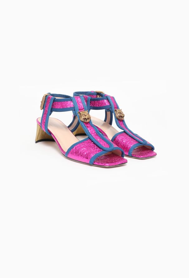 Gucci Metallic Panther Sandals - 3 Gucci Metallic Panther Sandals - 3