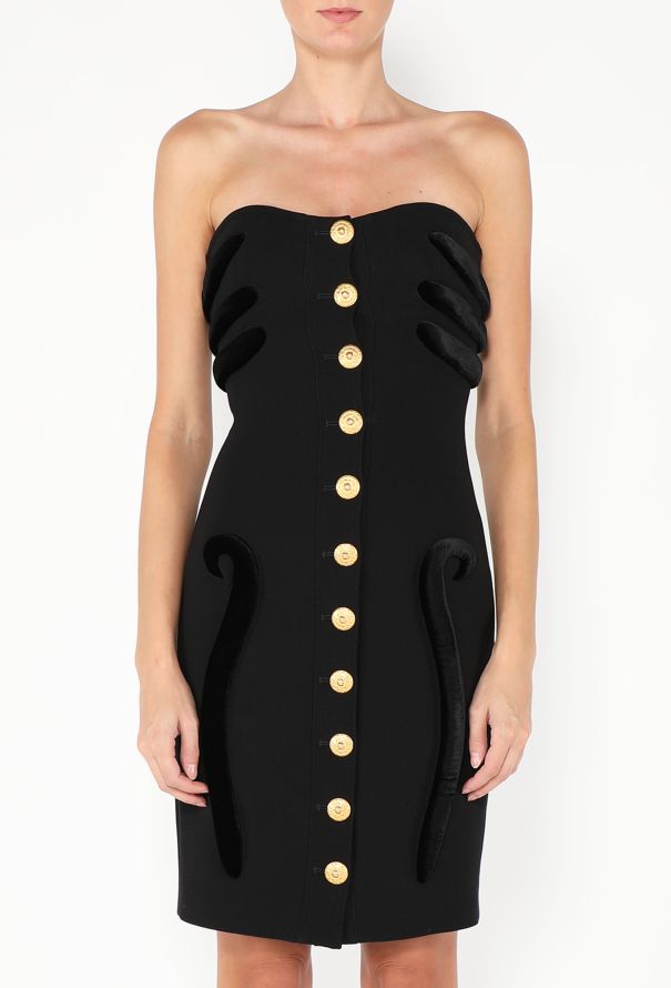 Schiaparelli S/S 2023 Velvet Trim Bustier Dress - 4